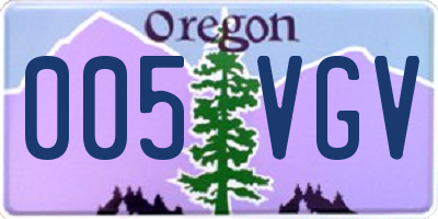 OR license plate 005VGV