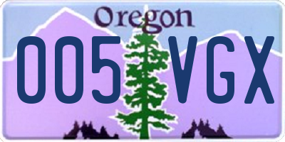 OR license plate 005VGX
