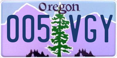 OR license plate 005VGY