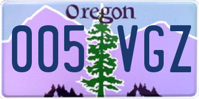 OR license plate 005VGZ