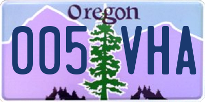 OR license plate 005VHA