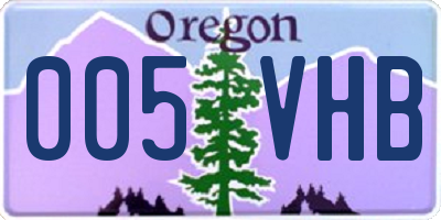 OR license plate 005VHB