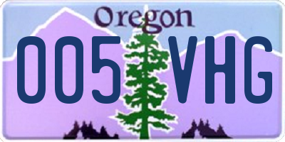 OR license plate 005VHG
