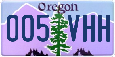 OR license plate 005VHH