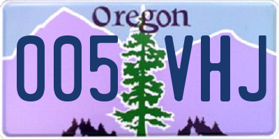 OR license plate 005VHJ