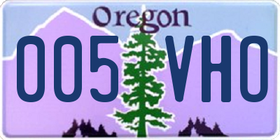 OR license plate 005VHO