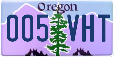 OR license plate 005VHT