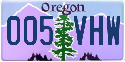 OR license plate 005VHW