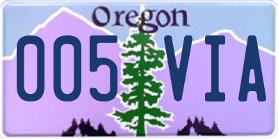 OR license plate 005VIA