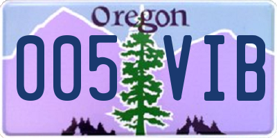 OR license plate 005VIB