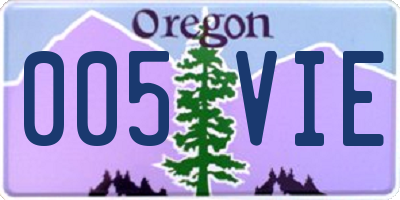 OR license plate 005VIE