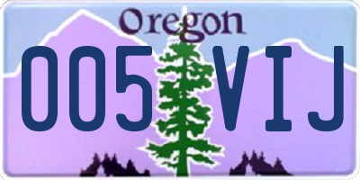 OR license plate 005VIJ
