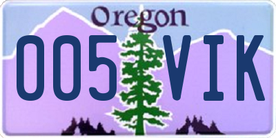 OR license plate 005VIK