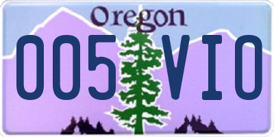 OR license plate 005VIO