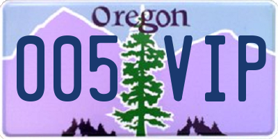 OR license plate 005VIP