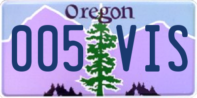 OR license plate 005VIS
