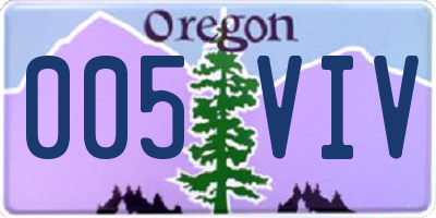 OR license plate 005VIV