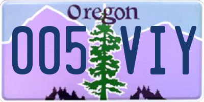 OR license plate 005VIY