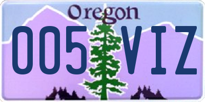 OR license plate 005VIZ