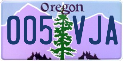 OR license plate 005VJA