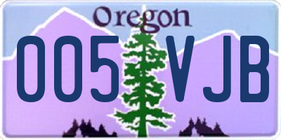 OR license plate 005VJB