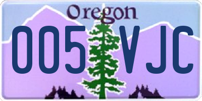 OR license plate 005VJC