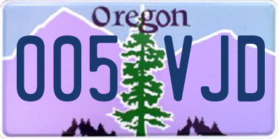OR license plate 005VJD