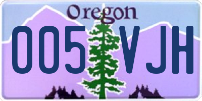 OR license plate 005VJH