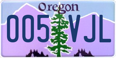 OR license plate 005VJL
