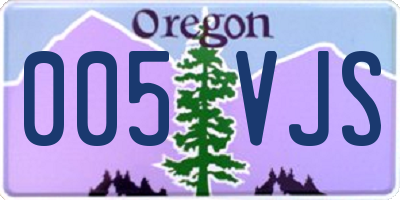 OR license plate 005VJS