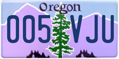 OR license plate 005VJU