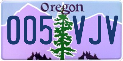OR license plate 005VJV