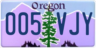 OR license plate 005VJY