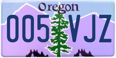 OR license plate 005VJZ