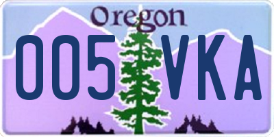 OR license plate 005VKA