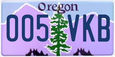 OR license plate 005VKB