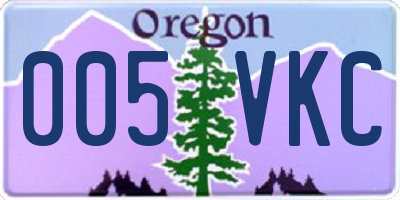 OR license plate 005VKC