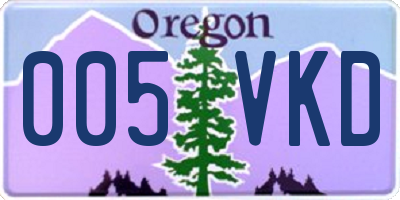 OR license plate 005VKD