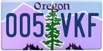 OR license plate 005VKF
