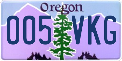 OR license plate 005VKG
