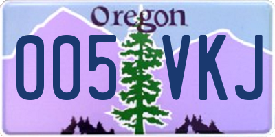 OR license plate 005VKJ