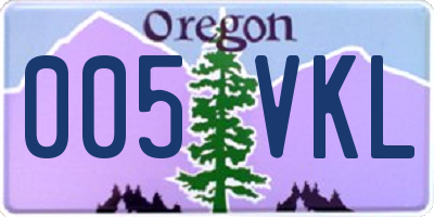 OR license plate 005VKL