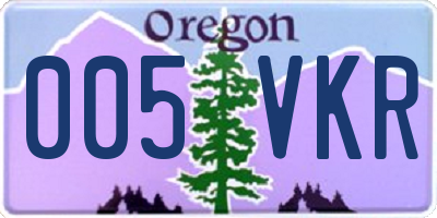 OR license plate 005VKR