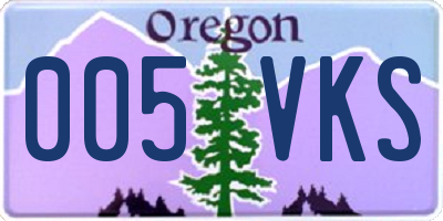 OR license plate 005VKS