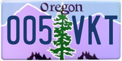 OR license plate 005VKT