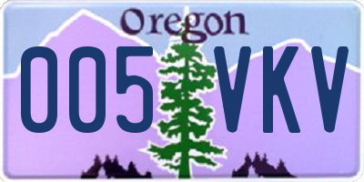 OR license plate 005VKV
