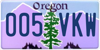 OR license plate 005VKW