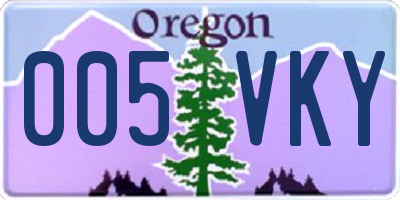 OR license plate 005VKY