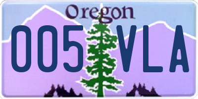 OR license plate 005VLA