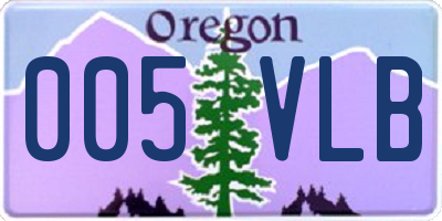 OR license plate 005VLB